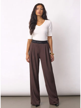 Co´Couture Alini Logo Pant dark brown