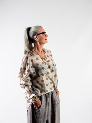 OFF#DLY Bluse Luici Dot´s beige/taupe