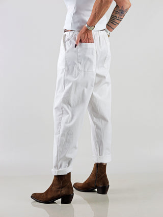 OFF#DLY Pant Collien white