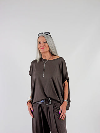 OFF#DLY Top Shirt Hella schoko