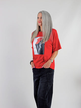 OFF#DLY Tee Cap red