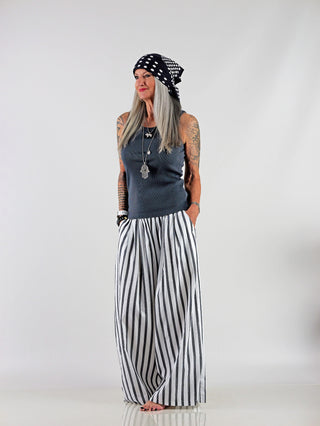 OFF#DLY Pant White/Grey Stripes