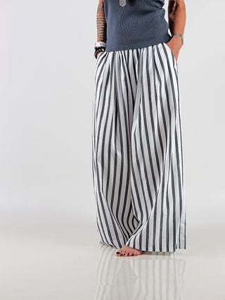 OFF#DLY Pant White/Grey Stripes