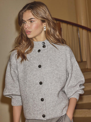 Co Couture ROW Utility Cardigan grey melange