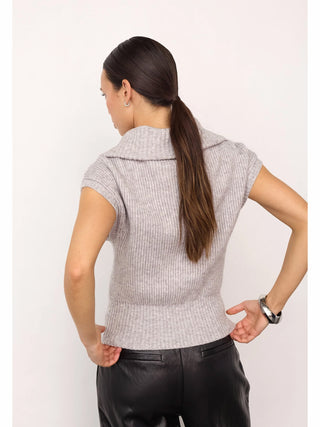 Co Couture ROW Zip Knit Vest grey melange
