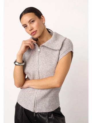 Co Couture ROW Zip Knit Vest grey melange