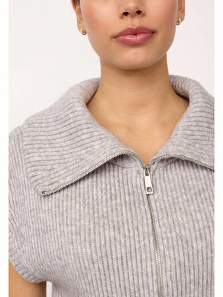 Co Couture ROW Zip Knit Vest grey melange