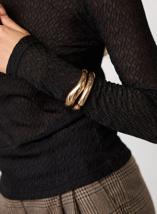 Co Couture Salva O-Neck Bluse black