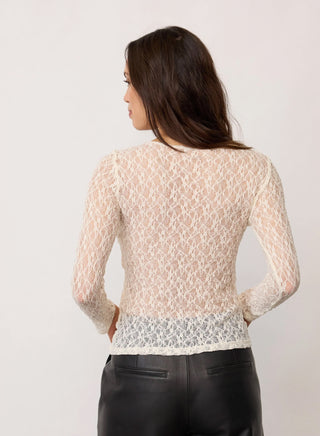 Co Couture Berna O-Neck Bluse cream