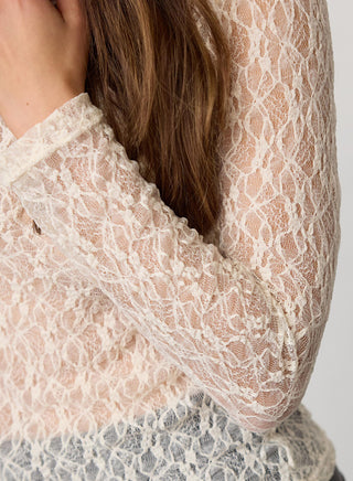 Co Couture Berna O-Neck Bluse cream