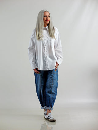 OFF#DLY Bluse Stripe White/Navy
