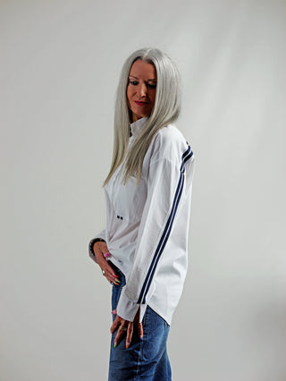 OFF#DLY Bluse Stripe White/Navy