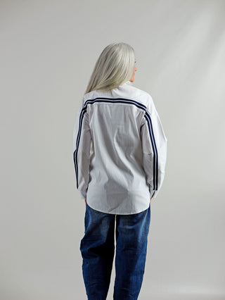 OFF#DLY Bluse Stripe White/Navy