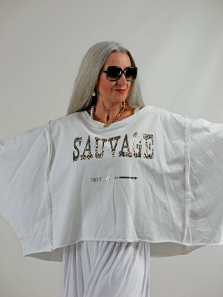 OFF#DLY Sweater Sauvage white