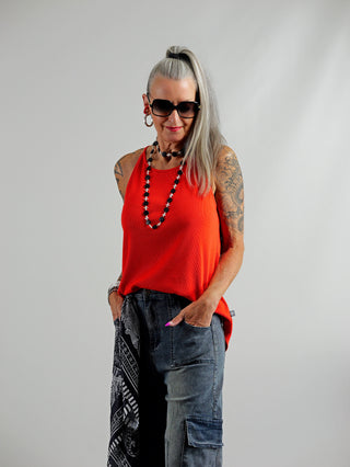 OUTRYGHT RIB Top Tina fiery red