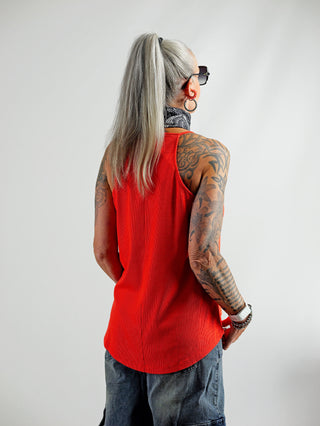 OUTRYGHT RIB Top Tina fiery red