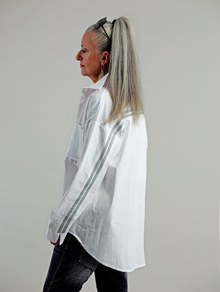 OFF#DLY Bluse Stripe White/Grey