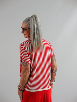 OFF#DLY Ringel Pulli Frida red/white