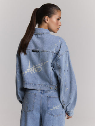 ALIX Painted Spot Denim Jacket lightblue