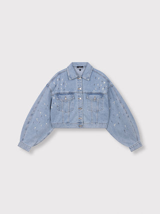 ALIX Painted Spot Denim Jacket lightblue