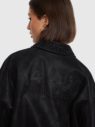 ALIX Faux Suede Ballon Jacket black