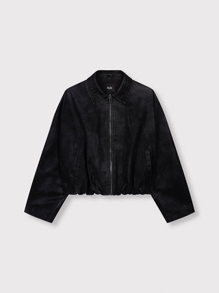 ALIX Faux Suede Ballon Jacket black