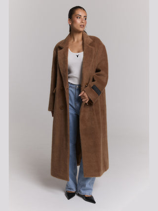 ALIX Long Hairy Coat camel