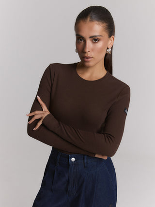 ALIX Rib Longsleeve warm brown