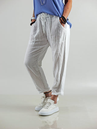 OFF#DLY Pant Fabi white