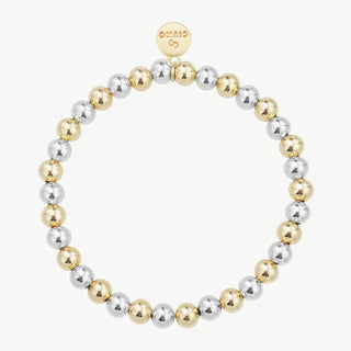 OFF#DLY Armband Kugel 6 mm gold/silber