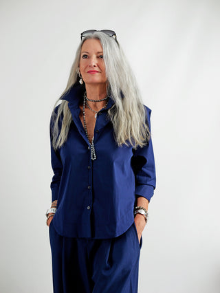 OFF#DLY Bluse Anne dunkelblau