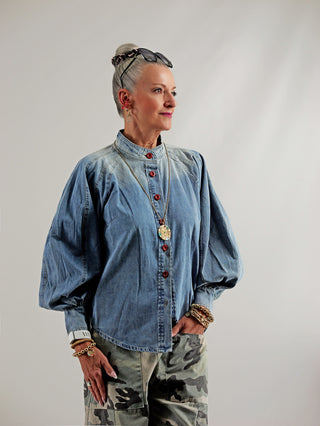 OFF#DLY Denim Bluse Emmi lightblue