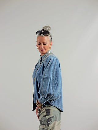 OFF#DLY Denim Bluse Emmi lightblue