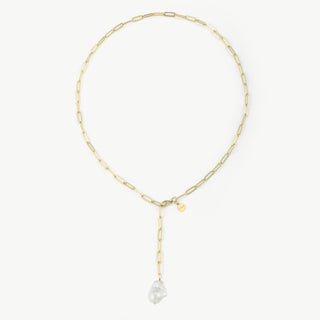 OFF#DLY Y Kette m. Perle gold shiny