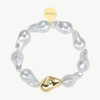 OFF#DLY Elast. Armband Perle gold