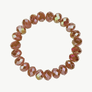 Flaches Kristallperlen Armband schoko