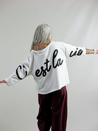 OFF#DLY Sweat La Vie white