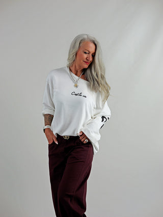 OFF#DLY Sweat La Vie white