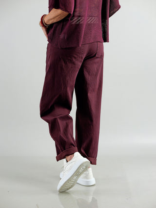OFF#DLY Pant Chia bordeaux