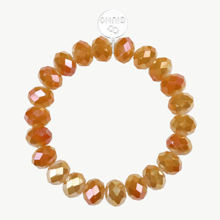 Flaches Kristallperlen Armband cognac