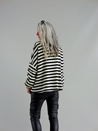 OFF#DLY Sweat  offLisa Stripes  blue/zimt