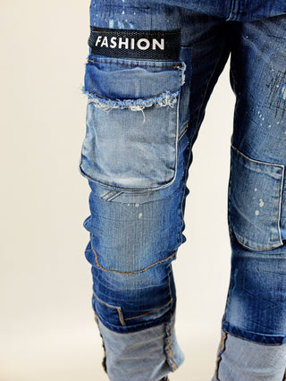 OFF#DLY Destroy Denim Fashion midblue