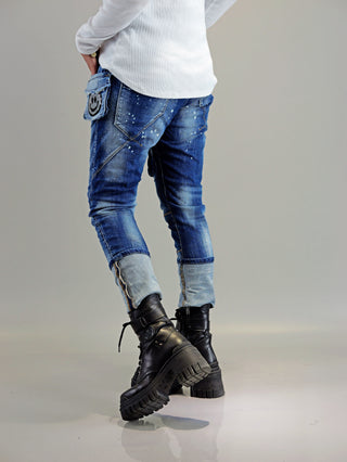 OFF#DLY Destroy Denim Fashion midblue
