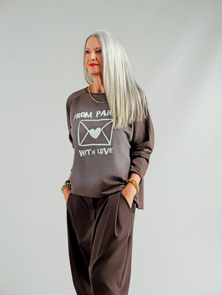 OFF#DLY Longsleeve Paris brown