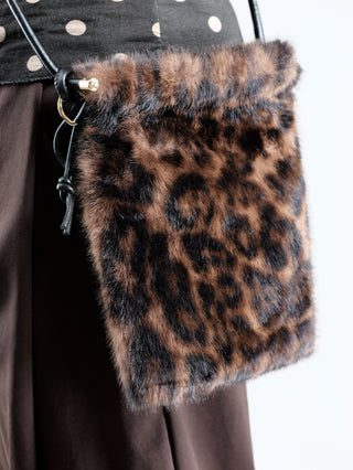 OFF#DLY Fake Fur Bag brown Leo