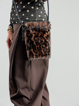 OFF#DLY Fake Fur Bag brown Leo