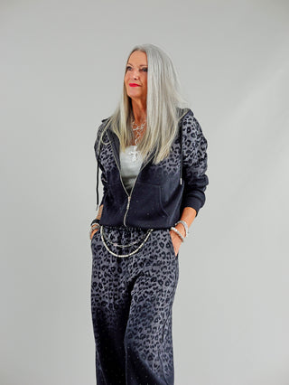 OFF#DLY Sweatjacke Leo Shiny black/grey