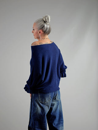 OFF#DLY Pulli Rüsche blue