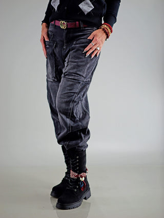OFF#DLY Black Barrel Denim