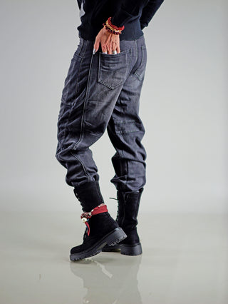OFF#DLY Black Barrel Denim